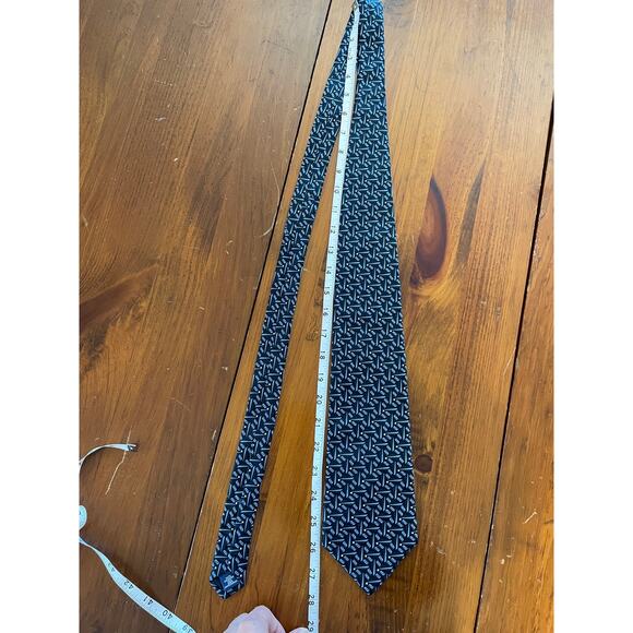 Stafford Executive Tie, Blue Pattern, 100% Silk, Made in USA - Picture 6 of 6